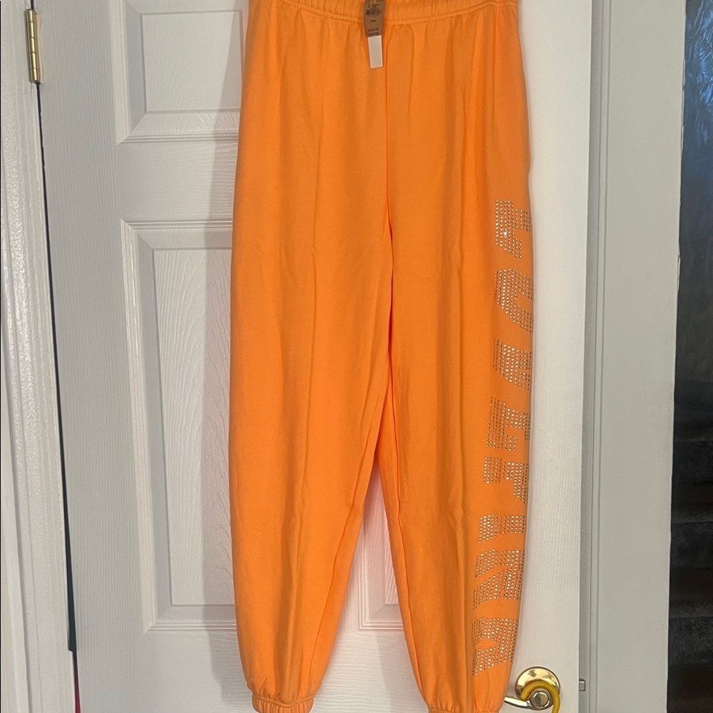 PINK Victoria's Secret Bright Orange Joggers